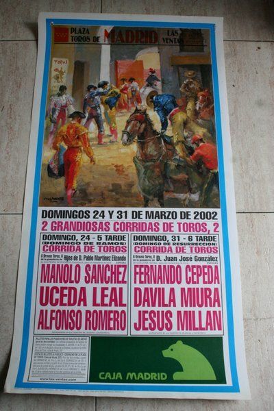 Cartel de toros de Madrid. 24 y 31 de marzo de 2002.