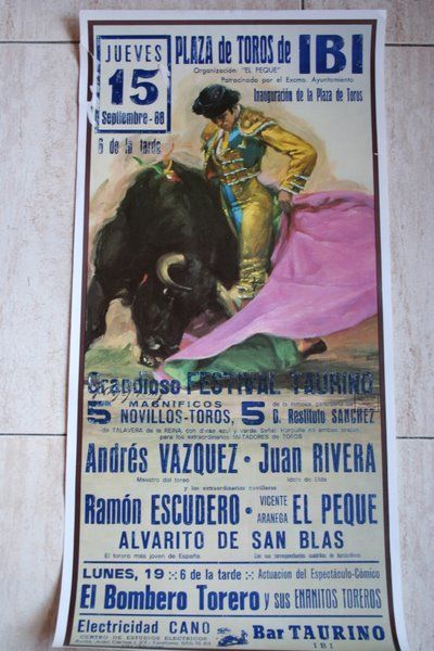 Cartel de toros de Ibi. 15 de septiembre de 1988.