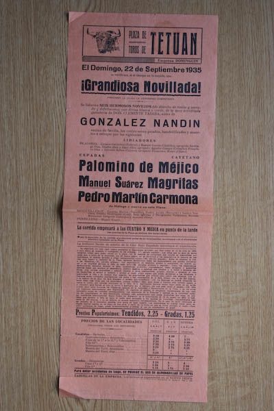 Cartel de toros de Tetuán.