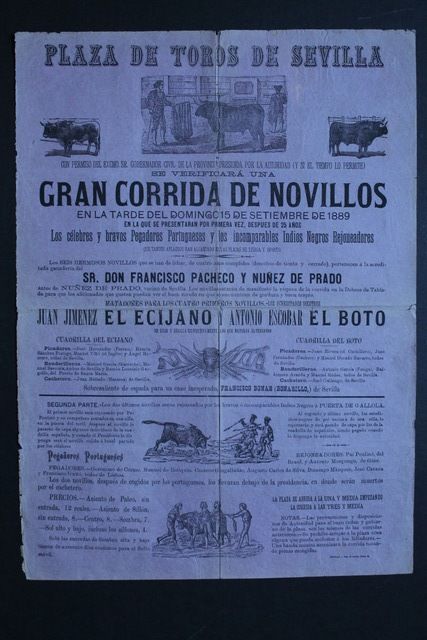 Cartel de toros de Sevilla. 15 de septiembre de 1889. 