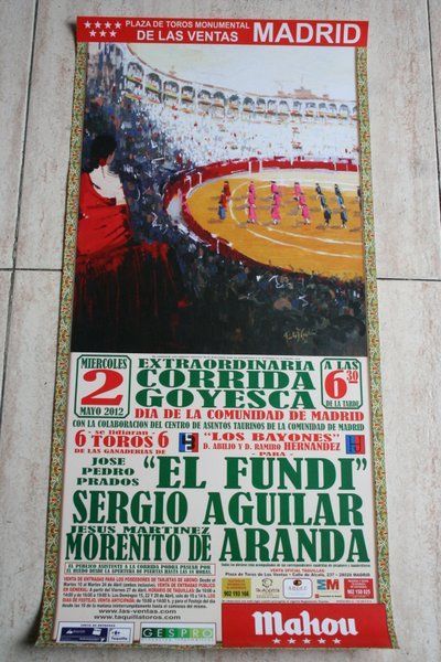 Cartel de toros de Madrid. 2 de mayo 2012. Corrida goyesca. 