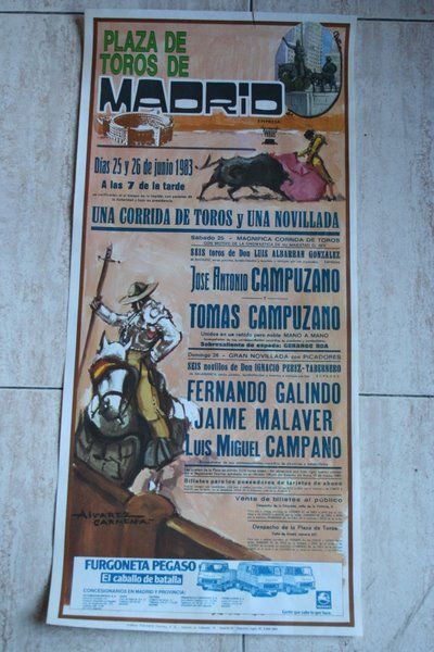 Cartel de toros de Madrid. 25 y 26 de junio de 1983.