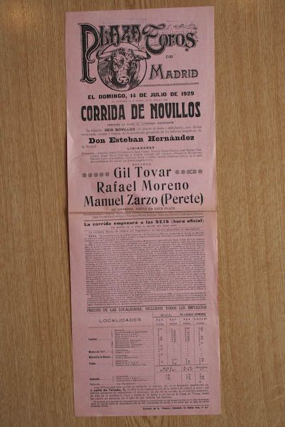 Cartel de toros de Madrid.