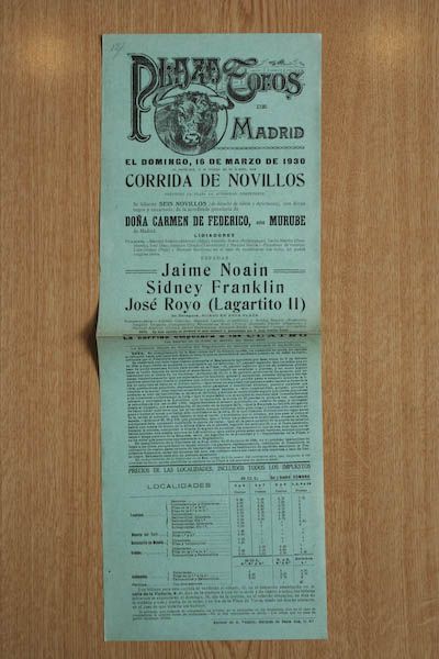 Cartel de toros de Madrid.