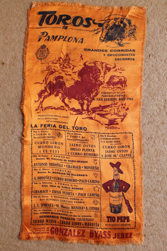 Cartel de toros de Pamplona. Fiestas de San Fermín. Julio 1961. Días 7 al 16.