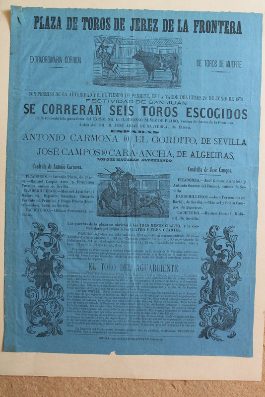 Cartel de toros de Jerez de la Frontera. 24 de junio de 1878.