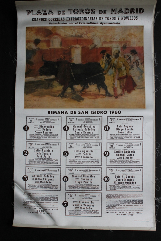 Cartel de toros de Madrid. San Isidro 1960.