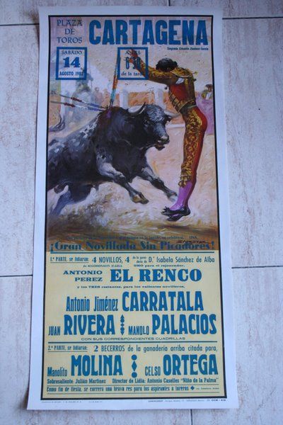 Cartel de toros de Cartagena. 14 de agosto de 1982.