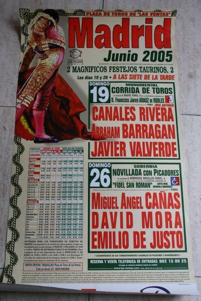Cartel de toros de Madrid. 19 y 26 de junio de 2005.