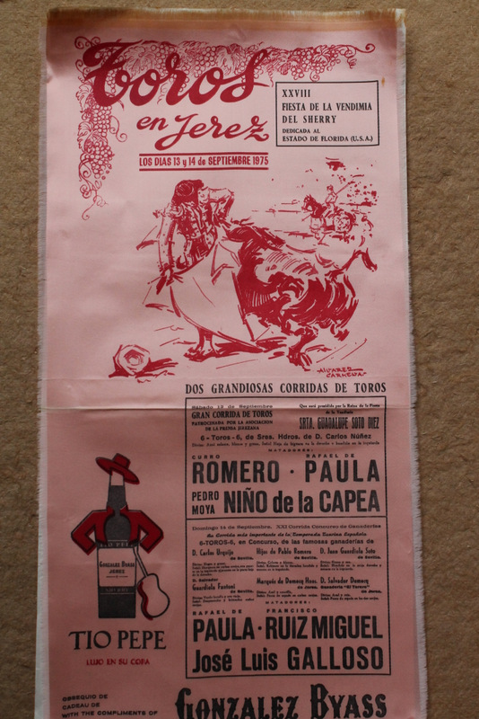 Cartel de toros de Jerez. 13 y 14 de septiembre de 1975. XXVIII Fiesta de la Vendimia.