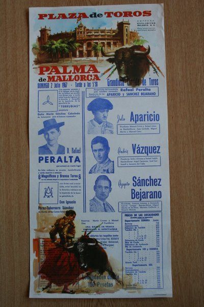 Cartel de toros de Plama de Mallorca. 1967.