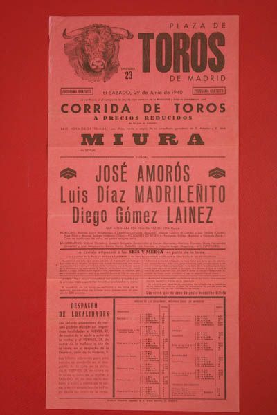 Cartel de toros de Madrid
