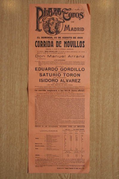 Cartel de toros de Madrid.