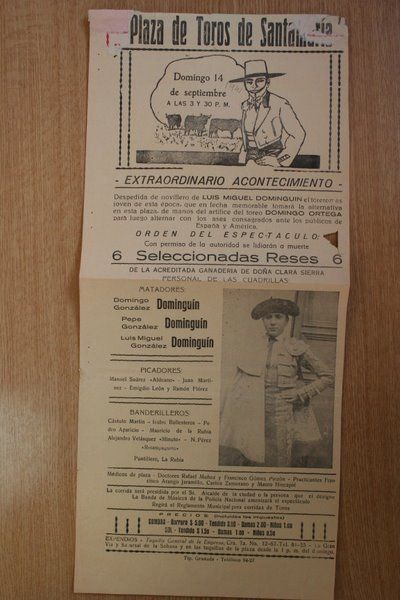 Cartel de toros de Bogotá. Plaza de Santamaría. 1941.