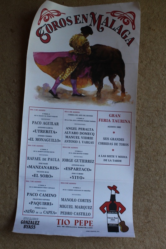 Cartel de toros de Málaga. 1 al 8 de agosto de 1982.