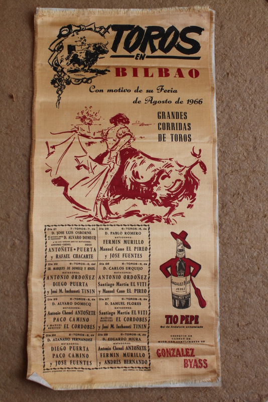 Cartel de toros de Bilbao. Con motivo de su Feria de Agosto de 1966 grandes corridas de toros los días 21 al 28.