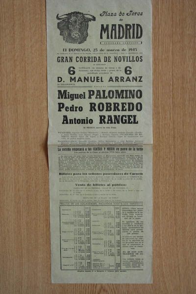 Cartel de toros de Madrid.