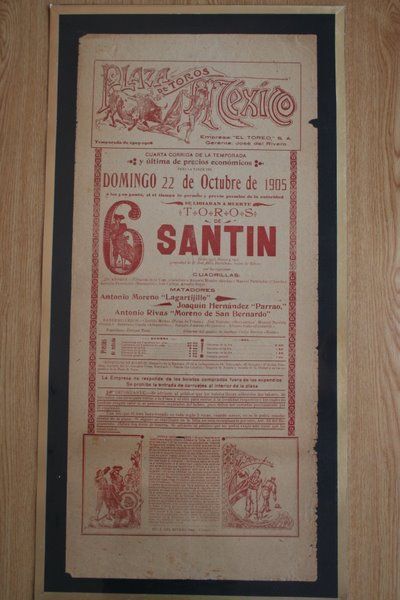 Cartel de toros de México. 1905.