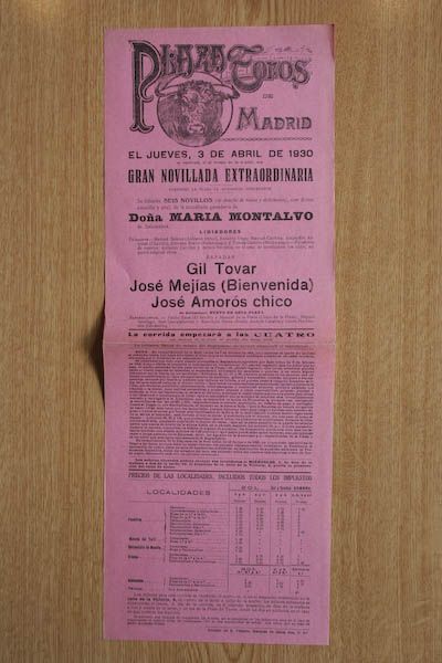 Cartel de toros de Madrid. 1930.