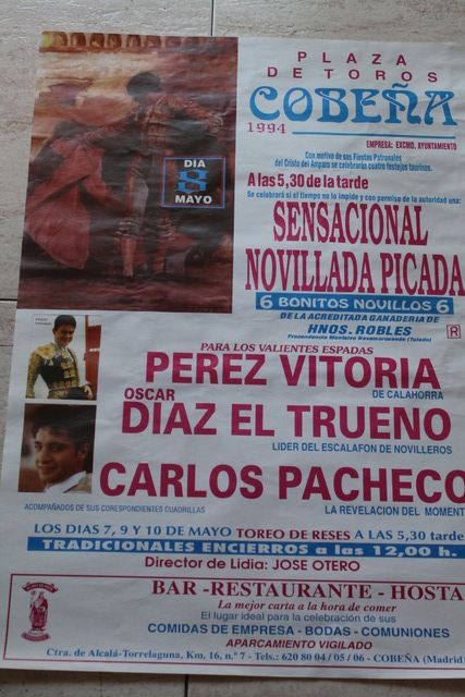 Cartel de toros de Cobeña. 8 de mayo de 1994. 