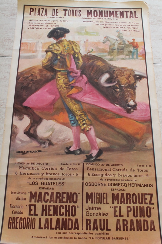 Cartel de toros de Barcelona. 26 y 29 de agosto de 1971.