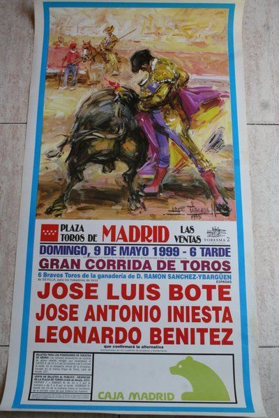 Cartel de toros de Madrid. 9 de mayo de 1999.