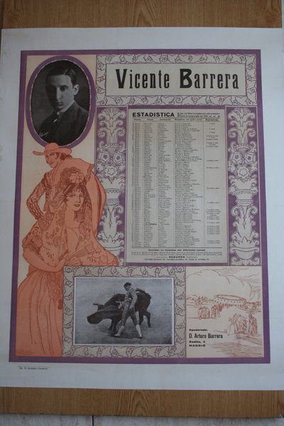 Cartel de toros en papel