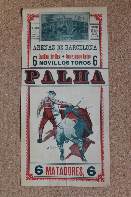Cartel de toros de Barcelona. 30 de mayo de 1915.