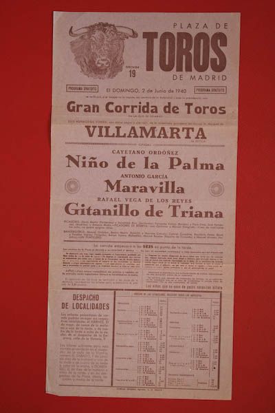 Cartel de toros de Madrid