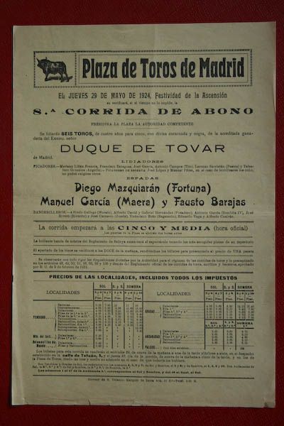 Cartel de toros de Madrid