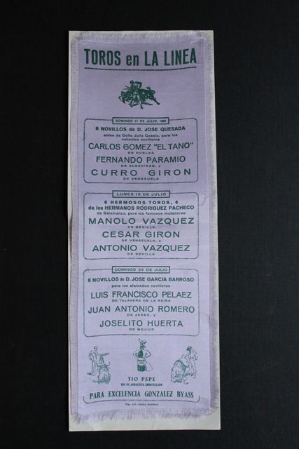 Cartel de toros de La Línea. 17, 18 y 24 de julio de 1955.