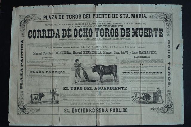 Cartel de toros del Puerto de Santa María. 2 de septiembre de 1883. 