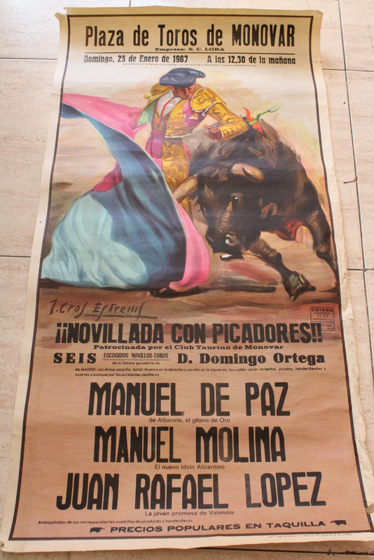 Cartel de toros de Monóvar. 25 de enero de 1987.