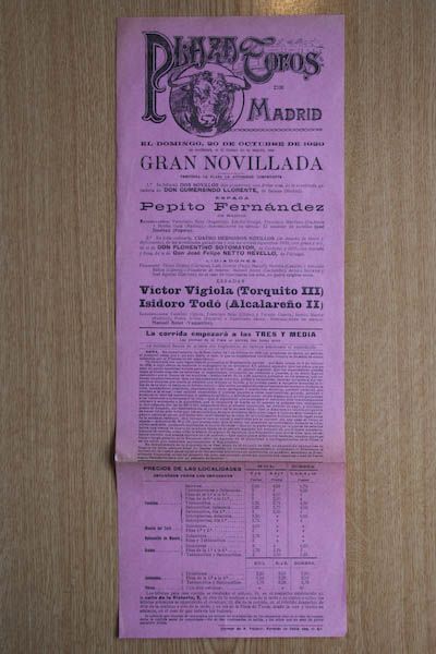 Cartel de toros de Madrid.