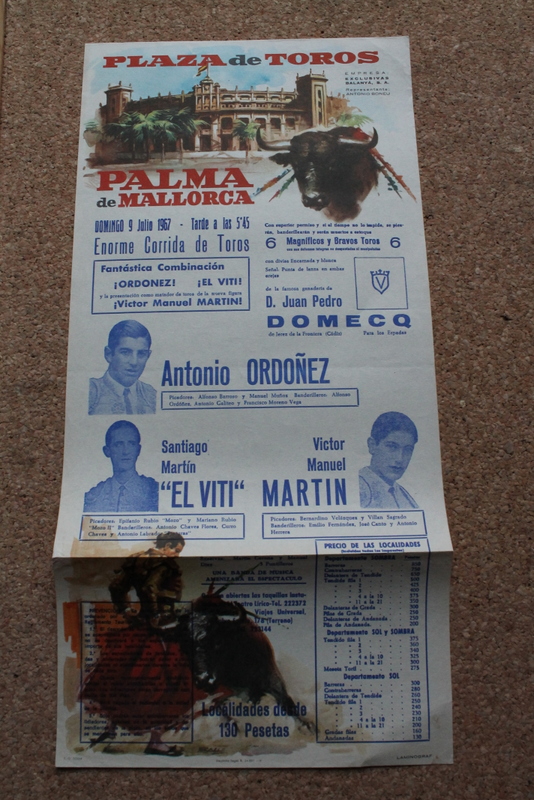 Cartel de toros de Palma de Mallorca. 9 de julio de 1967.