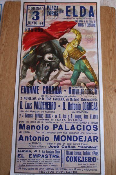 Cartel de toros de Elda. 1984.