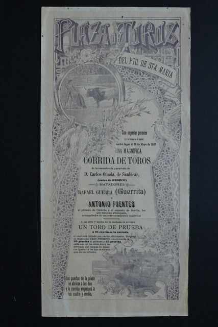 Cartel de toros del Puerto de Santa María. 30 de mayo de 1897.