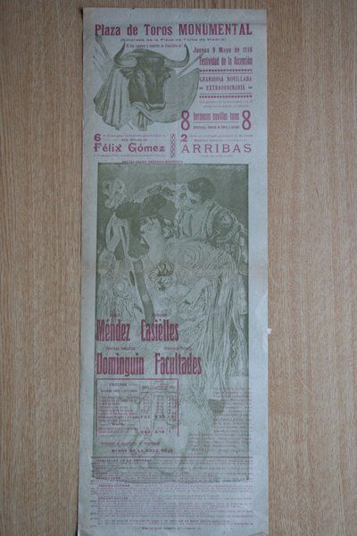 Cartel de toros de Barcelona. 1918.