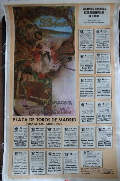 Cartel de toros de Madrid. San Isidro 1973.