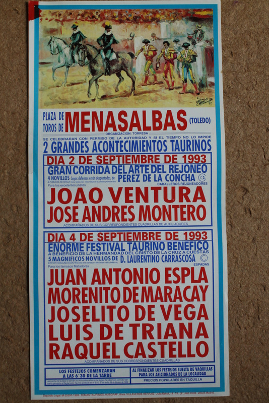 Cartel de toros de Menasalbas. 2 y 4 de septiembre de 1993.