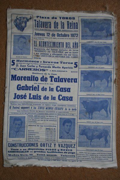 Cartel de toros de Talavera de la Reina. 12 de octubre de 1972. 