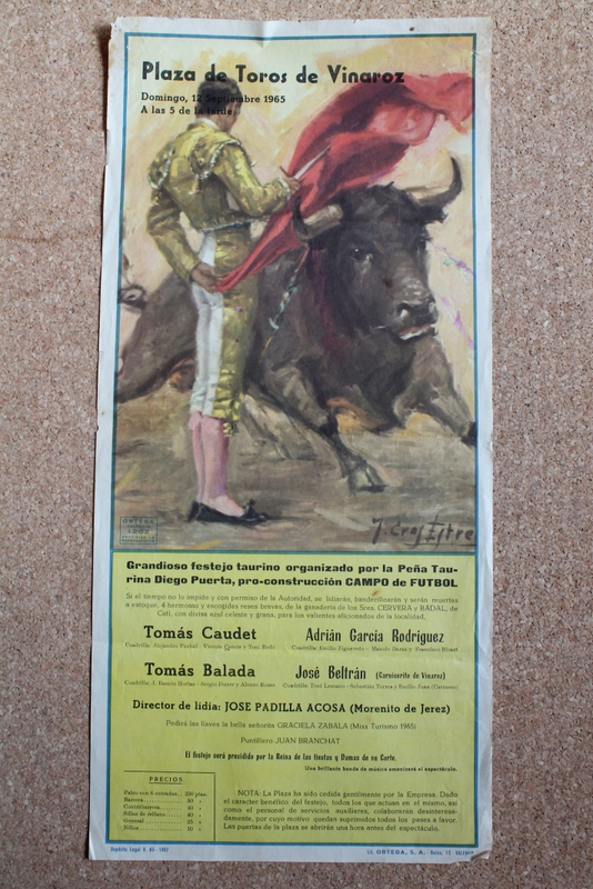 Cartel de toros de Vinaroz. 12 de septiembre de 1965.
