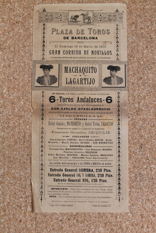 Cartel de toros de Barcelona. 18 de marzo de 1900. 