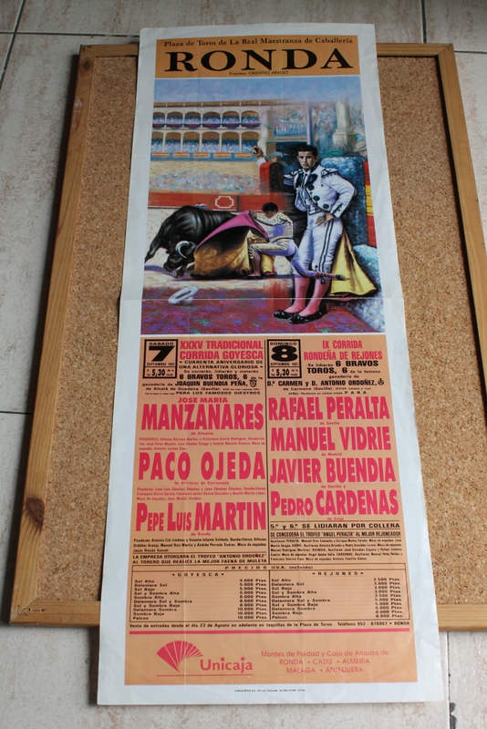 Cartel de toros de Ronda. 7 de septiembre de 1991. Tradicional corrida goyesca.