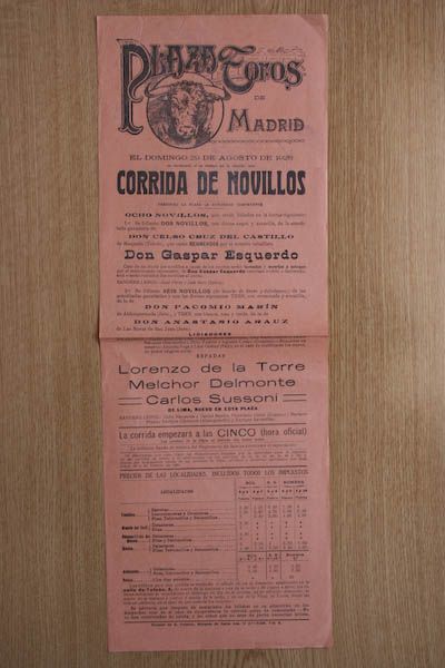 Cartel de toros de Madrid.