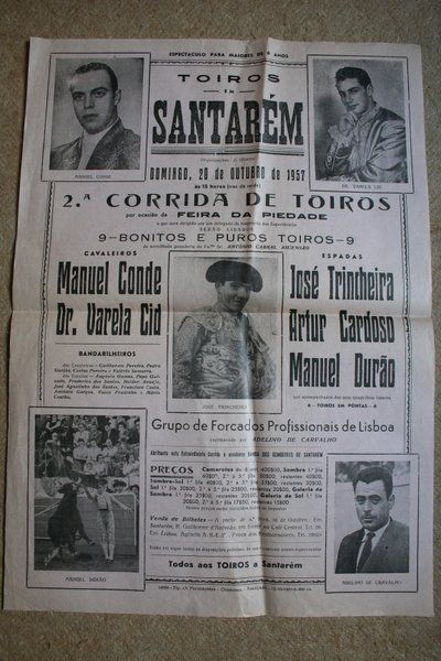 Cartel de toros de Santarém. 20 de outubro de 1957. 