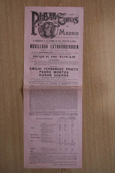 Cartel de toros de Madrid.