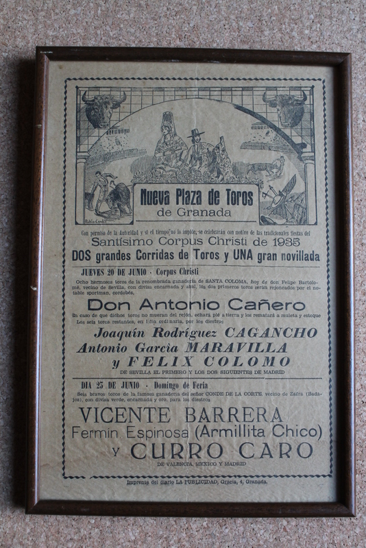 Cartel de toros de Granada. 20, 23 y 30 de junio de 1935