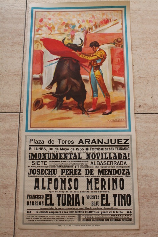 Cartel de toros de Aranjuez. 30 de mayo de 1955.