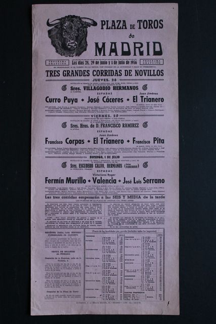 Cartel de toros de Madrid.